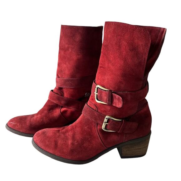 Donald Pliner Women’s Size 8M Leather Suede‎ Dandee Oxblood Red Booties - Picture 1 of 8
